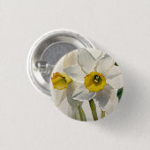 Moderne Iris Watercolor Bloemen Ronde Button 3,2 Cm (Voorkant /achterkant)