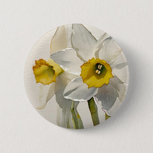 Moderne Iris Watercolor Bloemen Ronde Button 5,7 Cm (Voorkant)