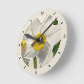 Moderne Iris Watercolor Bloemen Ronde Klok (Hoek)