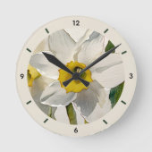 Moderne Iris Watercolor Bloemen Ronde Klok (Voorkant)