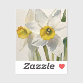 Moderne Iris Watercolor Bloemen Sticker