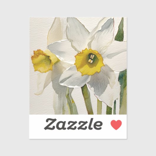 Moderne Iris Watercolor Bloemen Sticker (Vel)