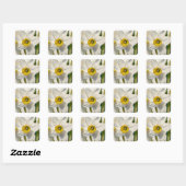 Moderne Iris Watercolor Bloemen Vierkante Sticker (Vel)
