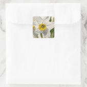 Moderne Iris Watercolor Bloemen Vierkante Sticker (Tas)