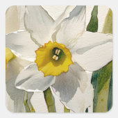 Moderne Iris Watercolor Bloemen Vierkante Sticker (Voorkant)