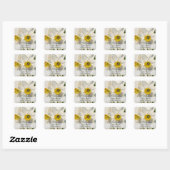 Moderne Iris Watercolor Bloemen Vierkante Sticker (Vel)