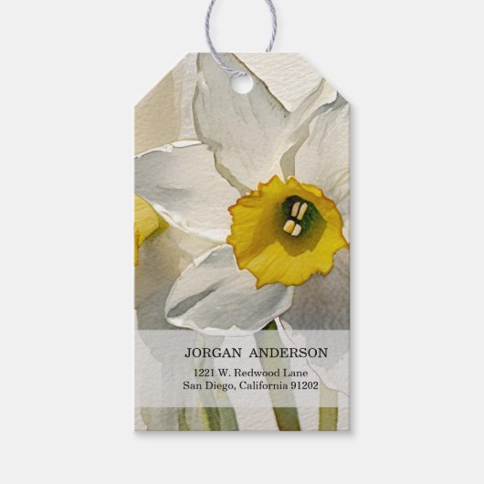 Moderne Iris Waterverf Bloemen Cadeaulabel (Voorkant)