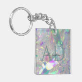 Moderne iriserende Angel Tinsel Sleutelhanger (Voorkant Links)