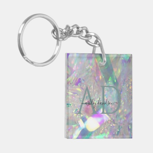 Moderne iriserende Angel Tinsel Sleutelhanger (Voorkant Links)