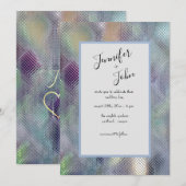 Moderne Iriserende Glas Uitzicht Trouw Uitnodiging (Voorkant / Achterkant)