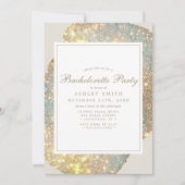 Moderne iriserende glitter vrijgezellenfeest kaart (Voorkant)