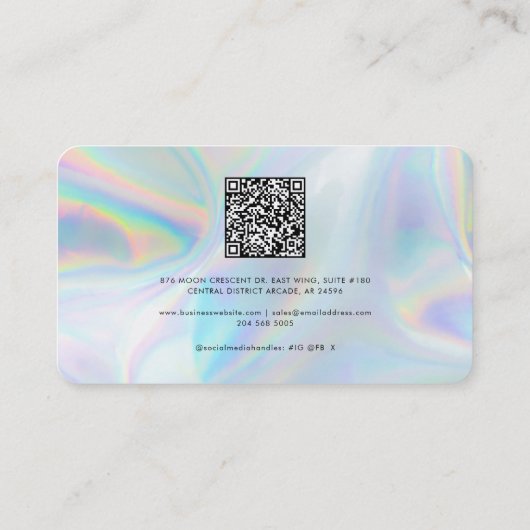 Moderne iriserende minimalistische QR code profess Visitekaartje (Achterkant)