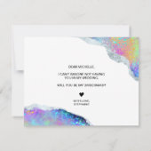 Moderne iriserende opaal zult u mijn bruidsmeisje kaart (Achterkant)