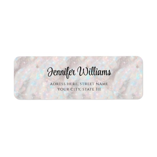 Moderne iriserende Opal Stone Elegant Etiket (Voorkant)