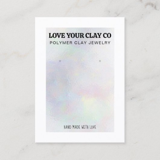 Moderne iriserende Parel QR Code Sieraden Oorbel Visitekaartje (Voorkant)