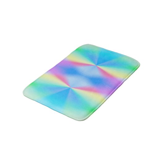 Moderne iriserende pastel regenboogkleur badmat (Gekanteld)