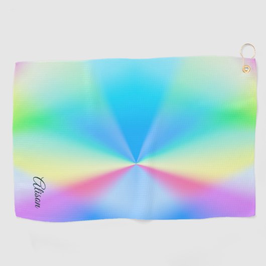 Moderne iriserende pastel regenboogkleur, golfhanddoek (Horizontaal)