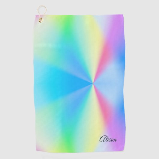 Moderne iriserende pastel regenboogkleur, golfhanddoek (Voorkant)