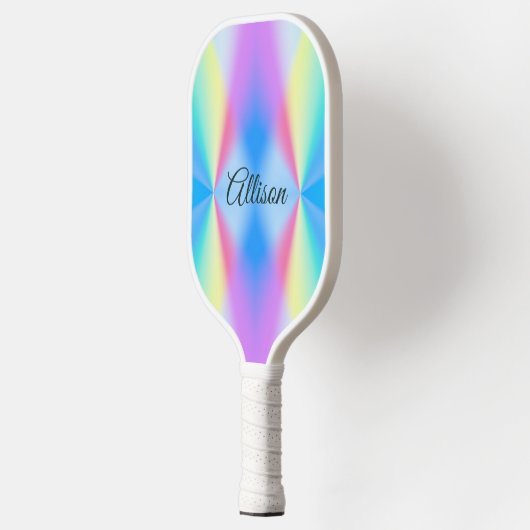 Moderne iriserende pastel regenboogkleur pickleball paddle (Links)