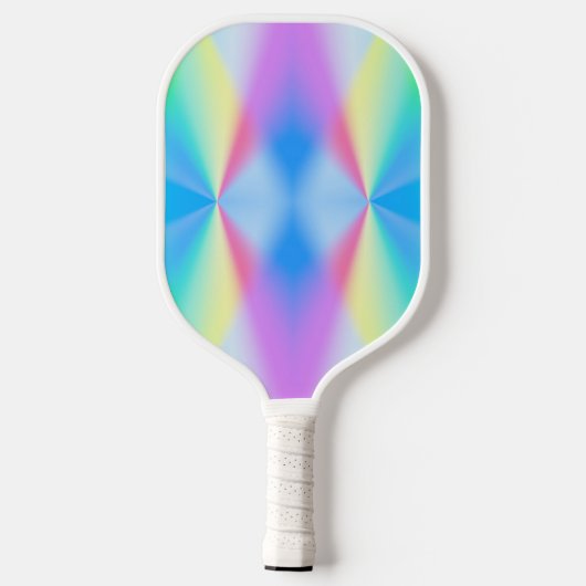 Moderne iriserende pastel regenboogkleur pickleball paddle (Achterkant)