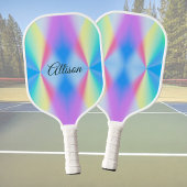 Moderne iriserende pastel regenboogkleur pickleball paddle