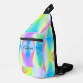 Moderne iriserende pastel regenboogkleur sling bag (Rechterhoek)