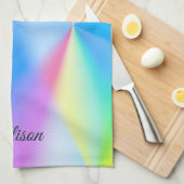 Moderne iriserende pastel regenboogkleur theedoek (Quarter Fold)
