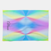 Moderne iriserende pastel regenboogkleur theedoek (Horizontaal)