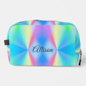 Moderne iriserende pastel regenboogkleur toilettasje (Voorkant)