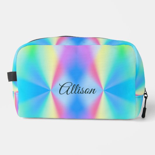 Moderne iriserende pastel regenboogkleur toilettasje (Voorkant)