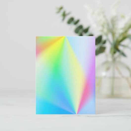 Moderne iriserende pastel regenboogkleuren briefkaart (Staand voorkant)