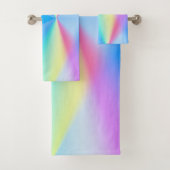 Moderne iriserende pastel regenboogkleurig bad handdoek (Insitu)