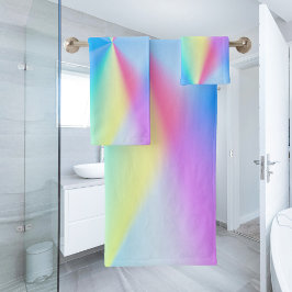 Moderne iriserende pastel regenboogkleurig bad handdoek