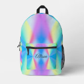 Moderne iriserende pastel regenboogkleurig bedrukte rugzak (Voorkant)