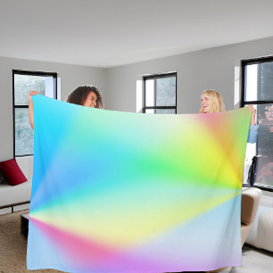 Moderne iriserende pastel regenboogkleurig fleece deken