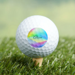 Moderne iriserende pastel regenboogkleurig,  golfballen