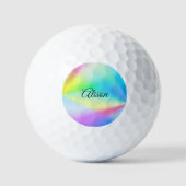 Moderne iriserende pastel regenboogkleurig, golfballen (Voorkant)