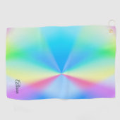 Moderne iriserende pastel regenboogkleurig, golfhanddoek (Horizontaal)