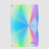 Moderne iriserende pastel regenboogkleurig, golfhanddoek (Voorkant)