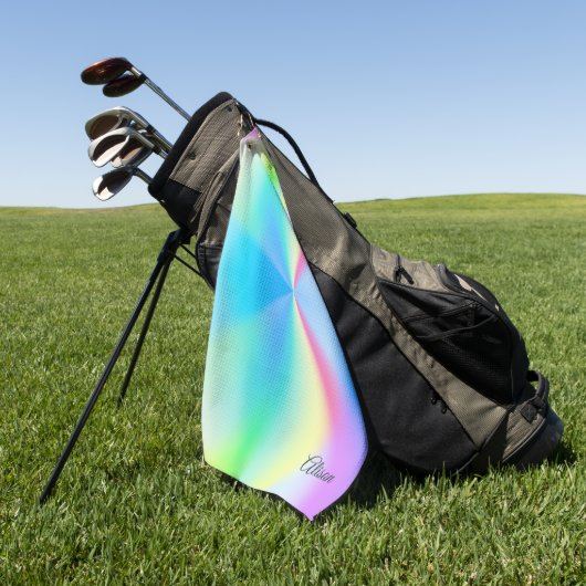 Moderne iriserende pastel regenboogkleurig, golfhanddoek (Groen)