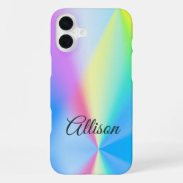 Moderne iriserende pastel regenboogkleurig iPhone 16 plus hoesje