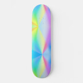 Moderne iriserende pastel regenboogkleurig persoonlijk skateboard (Voorkant)