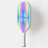 Moderne iriserende pastel regenboogkleurig pickleball paddle (Links)