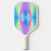 Moderne iriserende pastel regenboogkleurig pickleball paddle (Achterkant)