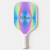 Moderne iriserende pastel regenboogkleurig pickleball paddle (Voorkant)