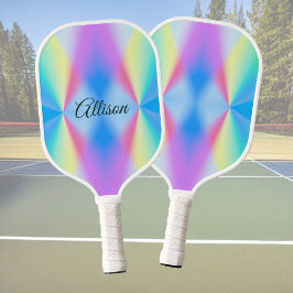 Moderne iriserende pastel regenboogkleurig  pickleball paddle