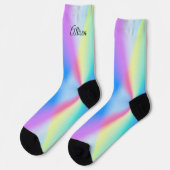 Moderne iriserende pastel regenboogkleurig sokken (Links)
