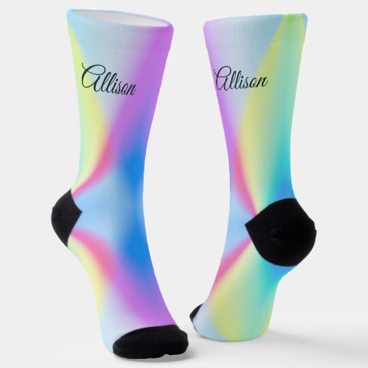 Moderne iriserende pastel regenboogkleurig sokken (Gebogen)