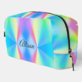 Moderne iriserende pastel regenboogkleurig toilettasje (Rechterhoek)