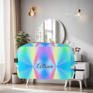 Moderne iriserende pastel regenboogkleurig toilettasje